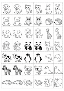 Printable animal memory game preview