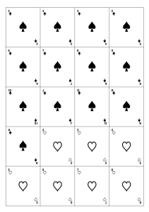 Printable black and white playing cards